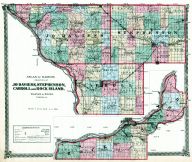 Jo Daviess, Stephenson, Carroll and Rock Island Counties Map, Illinois State Atlas 1875